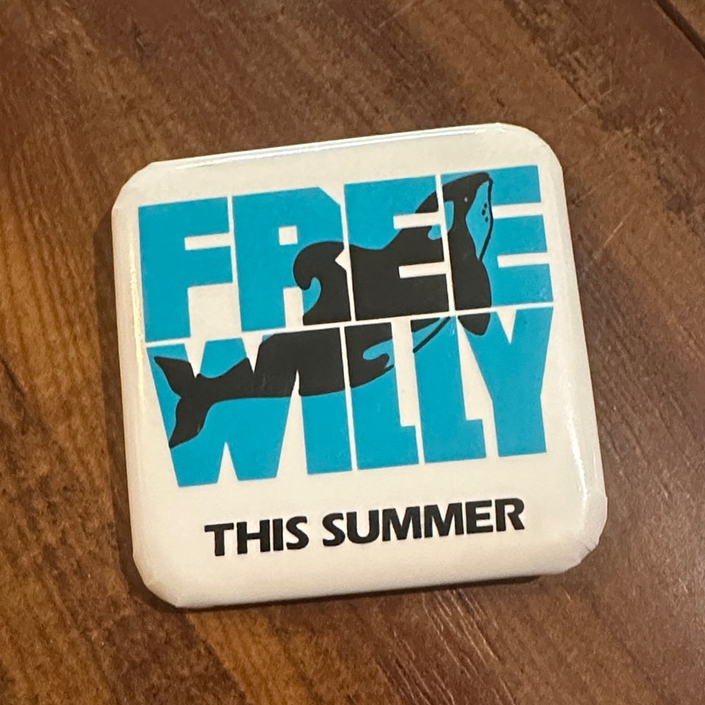 Vintage 1993‎ Free Willy Movie Promo Pinback Button